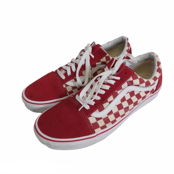 Mens Vans Red Checkered Lace Sneakers 